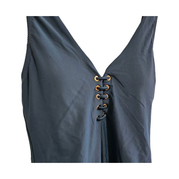 BCBGMaxAzria one piece swimsuit grey blue NWT - Picture 2 of 9